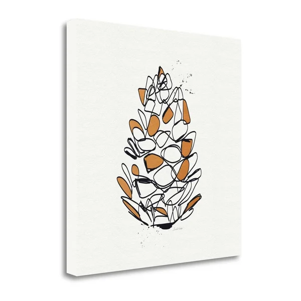 Tangletown Fine Art 'Pine Cone' Graphic Art Print on Canvas, White