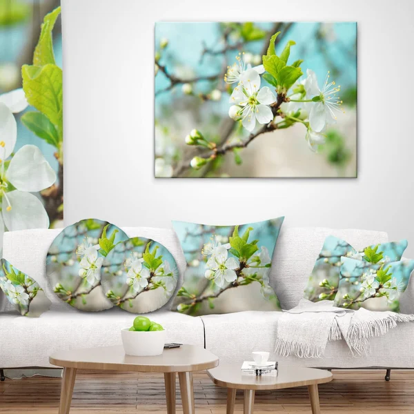 Designart 'Beautiful Cherry Blossom N Spring' Modern Floral Large Canvas Art - 40 in. Wide x 30 in. High