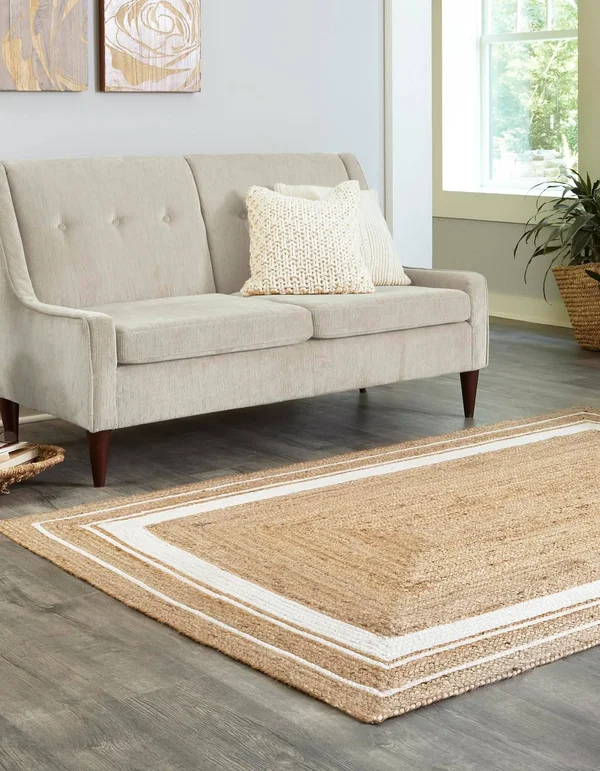 Unique Loom Gujarat Braided Jute Rug, Natural/Ivory (2& 0 x 3& 0)