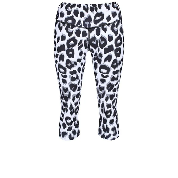 Snow Leopard Capri, Tikiboo Xs, White, Cropped Leggings