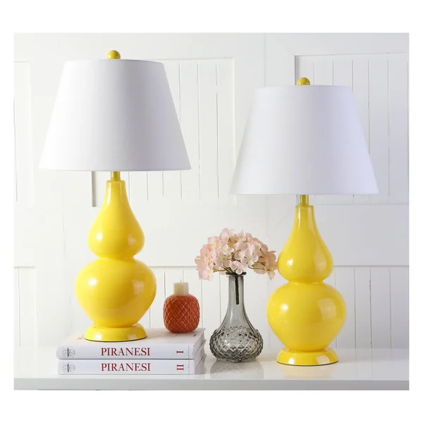 Safavieh Cybil Double Gourd Table Lamp (Set of 2) Yellow