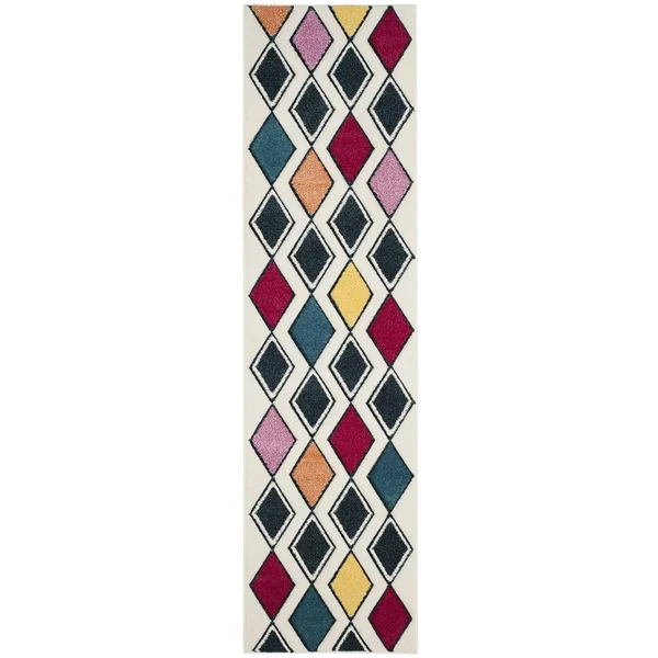Safavieh Hollywood HLW704B 5&3x22 x 7&6x22 Ivory - Peacock Blue Area Rug