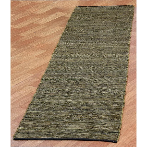 Matador Leather Chindi Green Rug St. Croix Rug Size: 4& x 6&