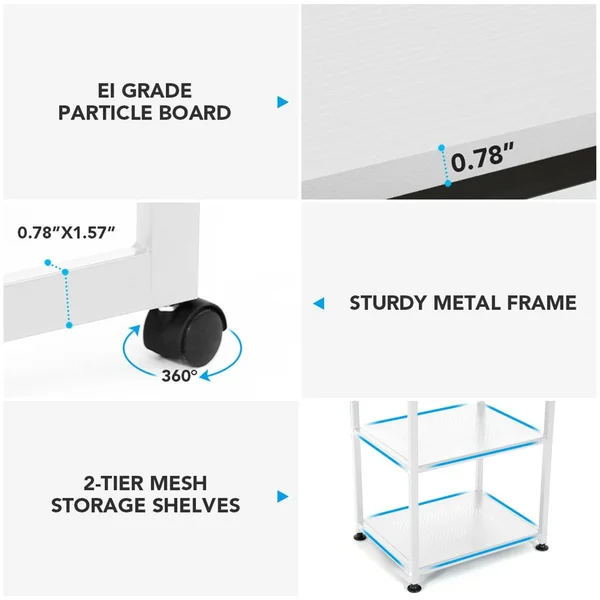 55 inch Corner Computer Desk - Reversible L-Shaped Desk 360癛otating - Black