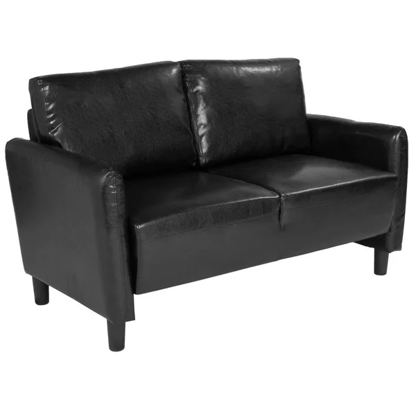 Brown Leather Loveseat