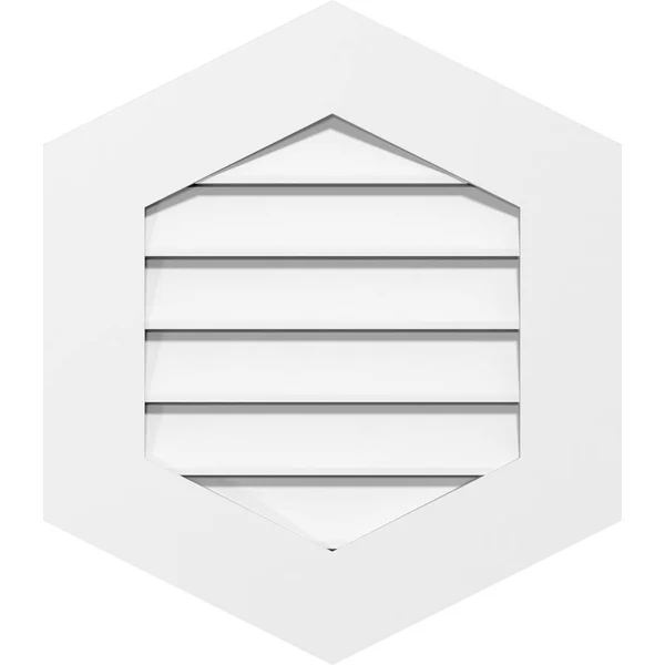 Ekena Millwork GVPVP18X3601SF-10 18x22W x 36x22H Vertical Peaked Surface Mount PVC Gable Vent 10/12 Pitch: Functional - w/ 3-1/2x