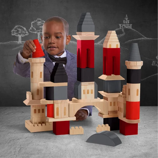 Fao Schwarz Create A Castle Wooden Blocks - 60pc
