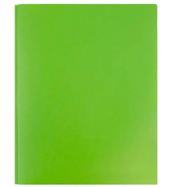 Jam Paper Plastic Pop 2-Pocket Folders with Metal Prong Fastener, Lime Green, 6/Pack (382ECligr)