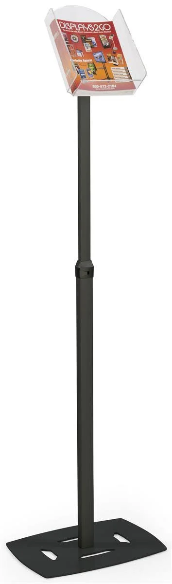 Black Magazine Holder Rack with Height Adjustable Base