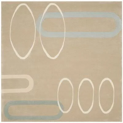 Corrigan Studio Georgianna Hand-Tufted Wool Beige Area Rug - Size: Square 8&