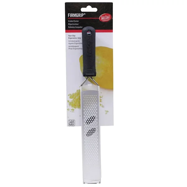 Tablecraft FirmGrip Manual Microplane Grater/Zester with Black Soft Grip Handle, 6 Packs