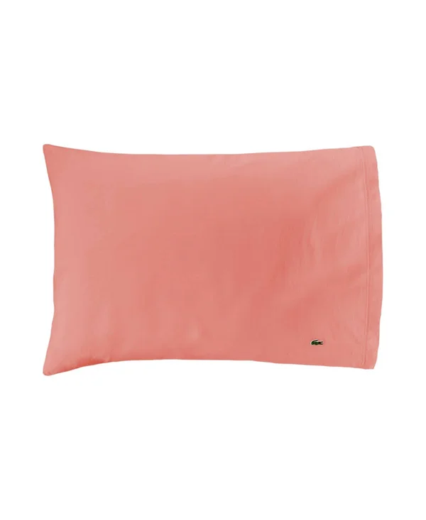 Lacoste 100% Cotton Percale Pillowcase Pair, Standard, Solid, Cobalt