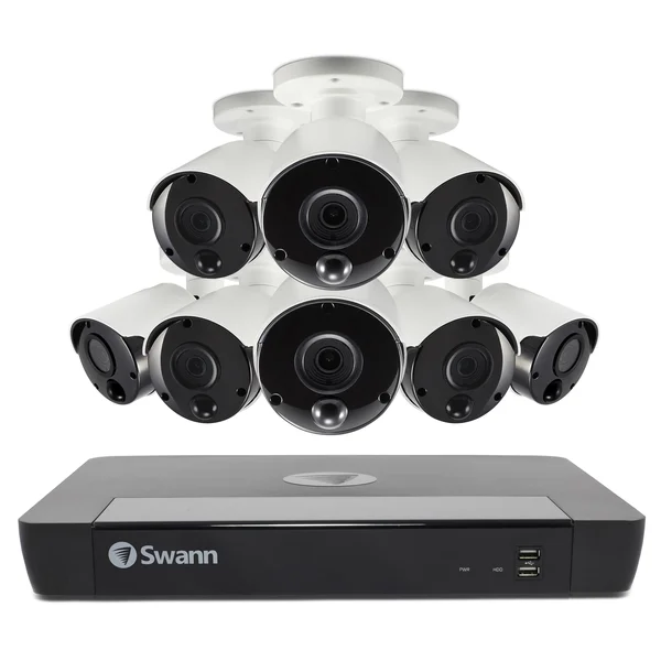 Swann SWNVK-1685808 16-Channel NVR with 8 Outdoor cameras Night Vision - NVR + camera(s) wired - 2 TB