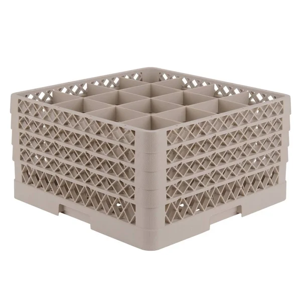 Vollrath TR8DDDD Traex Beige 16 Compartment Glass Rack W 4 Extenders