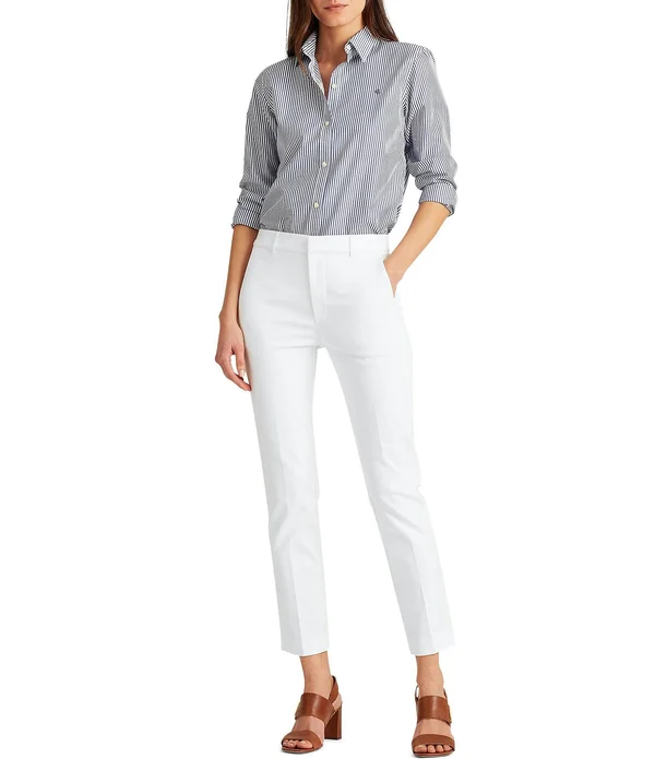Lauren Ralph Lauren Stretch Cotton Blend Pants Polo Black, 28, 12