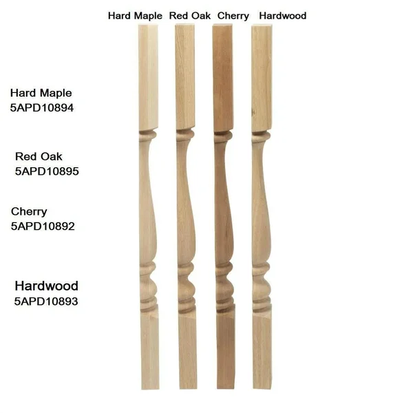 35-1/4 in. x 5 in. Unfinished North American Solid Hard Maple Plain Half Round Kitchen Island Leg