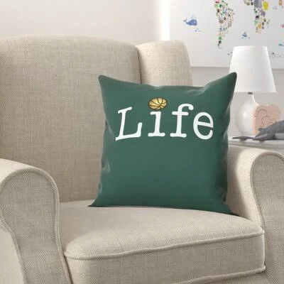 Mablethorpe Word Outdoor Square Pillow Cover & Insert Grovelane Size: 20x22 H x 20x22 W, Color: Green