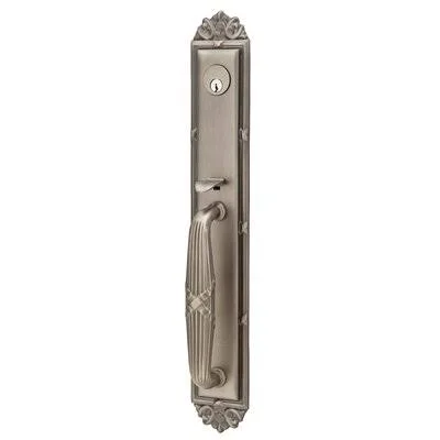 Emtek 4921EBUS15A Imperial Double Cylinder Keyed Entry Handleset Interior Knob/Lever Type: Ebony Porcelain, Finish: Antique Nick