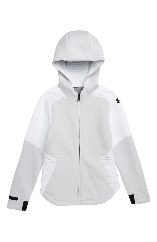 Under Armour Boys' Move Full Zip Hoodie - White - Youth X-Small
