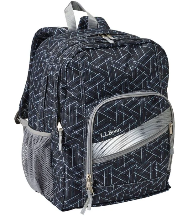 L.L.Bean Deluxe Geometric School Backpack - Midnight Black Triangles - Each