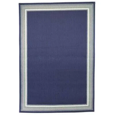 Mendocino Navy Blue Indoor - Outdoor Area Rug Coastal Farmhouse Rug Size: Rectangle 5&3x22 x 7&7x22