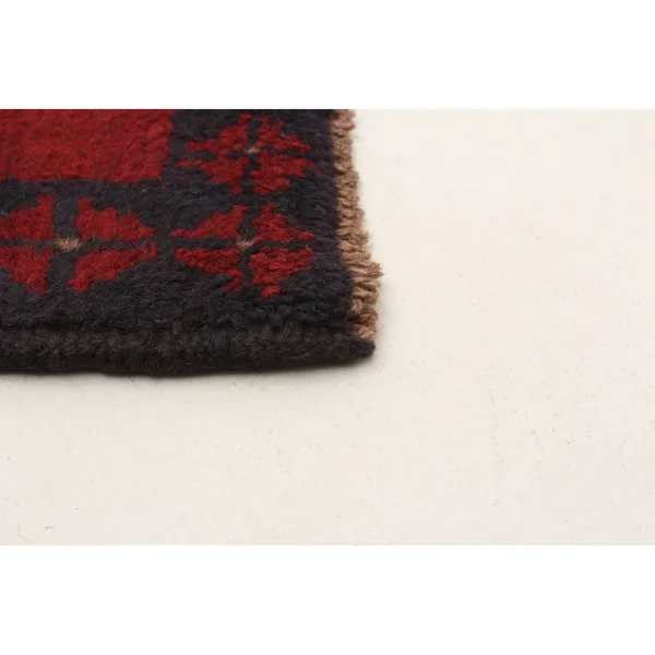 ECARPETGALLERY Hand-Knotted Baluch Dark Red Wool Rug - 2'8 x 4'4