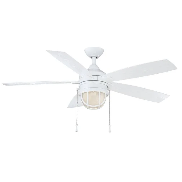 Hampton Bay Seaport 52 in. LED Indoor/Outdoor White Ceiling Fan