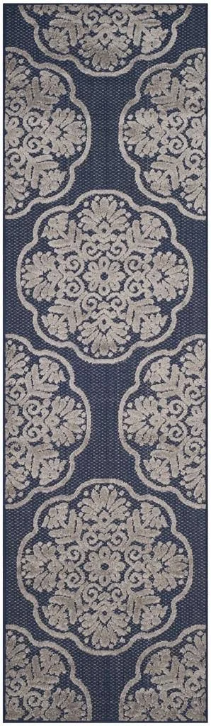 Safavieh Cottage COT911A Navy, Creme Rug 2&3x22 x 8& Runner