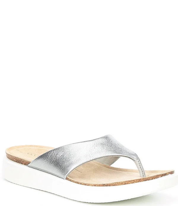 Ecco Women's Corksphere Thong Sandals - Alusilver