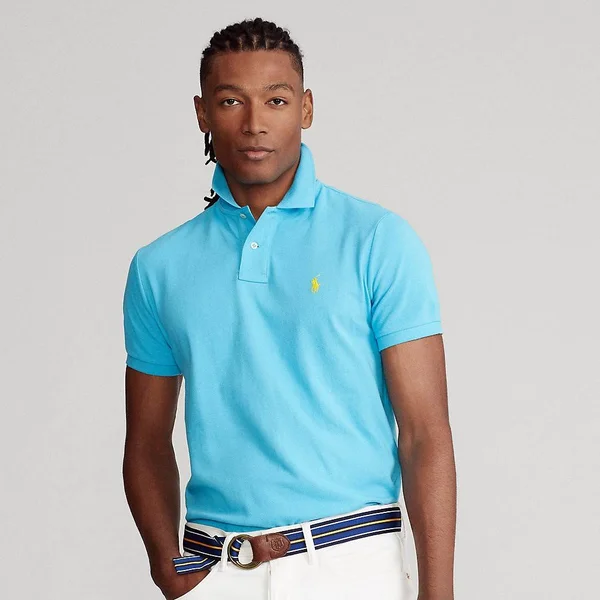 Big & Tall Polo Ralph Lauren Mesh Polo Shirt - Lindsay Blue - Size 3X - Men's