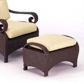 Carlton Ottoman with Cushion Woodard Frame Color: Natural - Cushion Color: Augustine Gravel