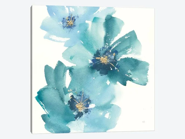 Chris Paschke Paintings Canvas Art Prints - Teal Cosmos IV ( scenic & landscapes > Nature > Nature close-ups > F