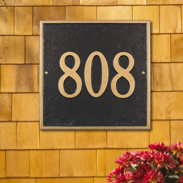 Whitehall Square 1-Line Wall Plaque White/Black Letters