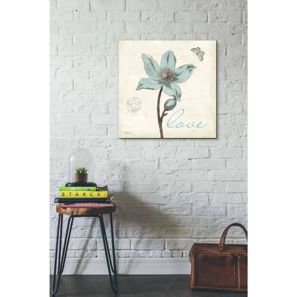 Epic Graffiti 'Touch of Blue IV - Love' by Katie Pertiet - Canvas Wall Art, 37 inchx37 inch, Size: 37 x 37
