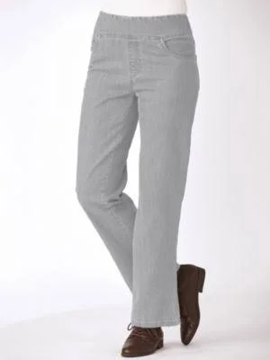 Blair Women's Plus Flat Waist Wide-Leg Jeans, Slate Gray Grey 22W