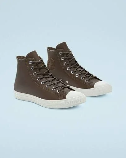 Converse Color Leather Chuck Taylor All Star High Top (Brown Size 3.5) Unisex Leather Shoes