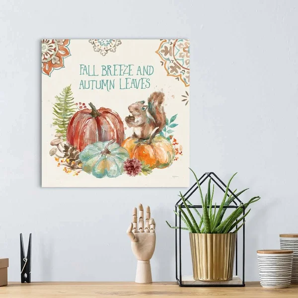 Autumn Friends IV - Canvas Wall Art, 16x16, Great Big Canvas