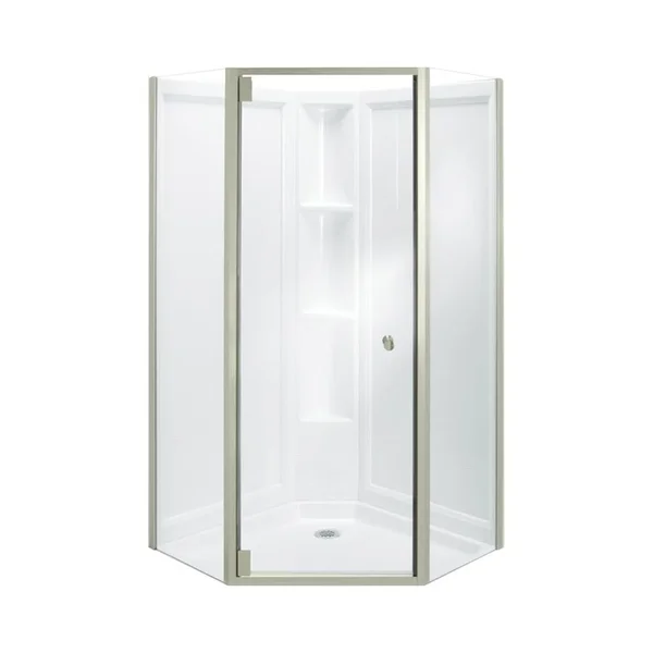 Sterling SP2375-38DR-G03 Solitaire 29.438x22 x 72.25x22 Neo-Angle Shower DOOR - Available in Various Colors - Nickel/Clear Glass