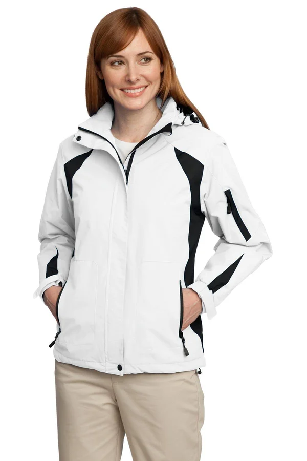 Port Authority L304 Ladies All-Season II Jacket - White/Black - L