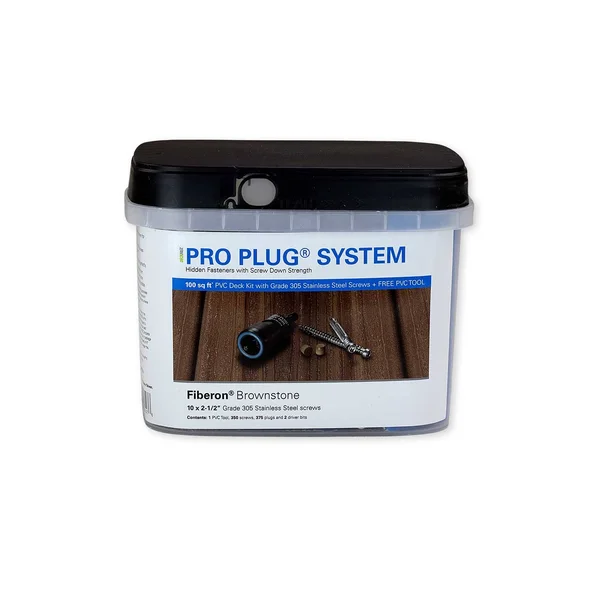 Starborn Industries Pro Plug System for Fiberon Decking - 100 Square Feet - 305 Stainless Steel - #10 x 2-1/2x22 - Fiberon Sandy