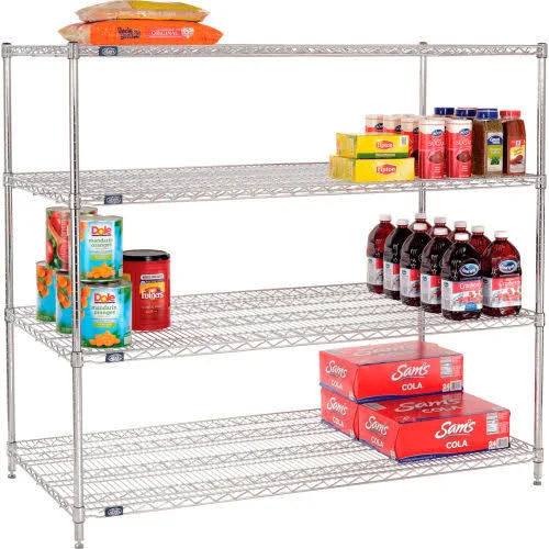 Nexel Chrome Wire Shelving Starter - 60x22W x 30x22D x 63x22H 30606C