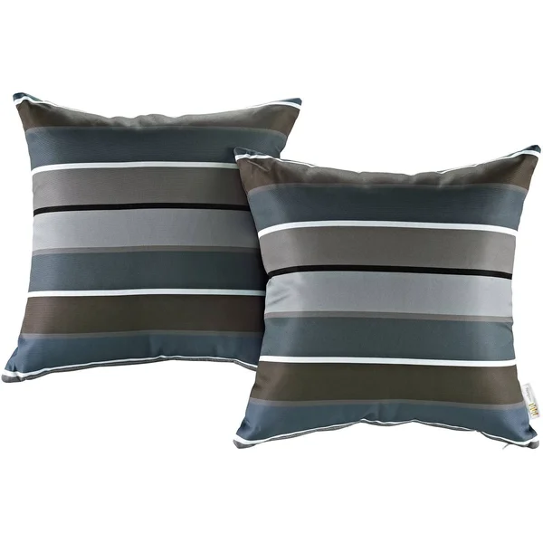 Modway Modify Multicolored Polyester Water-Resistant Throw Pillows (Set of 2), Green