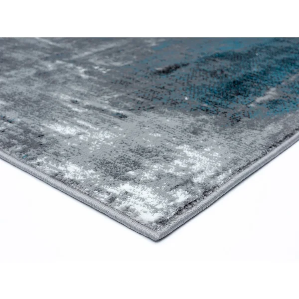 Samos Collection Gray/Red Contemporary Polypropylene Area Rug - 7&9x22 x 10&9&&