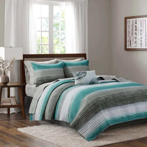 Carson Carrington Jutland Taupe Complete Coverlet and Cotton Sheet Set - California King