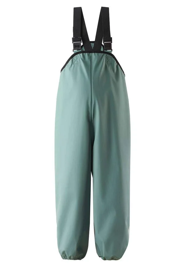 Reima Waterproof Rain Pants with Welded Seams - Suspenders & Foot Loops - Lammikko Forest Green