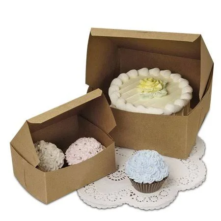 200ea - 8 x 5 x 3-1/2 Kraft Cake & Pie Box by Paper Mart