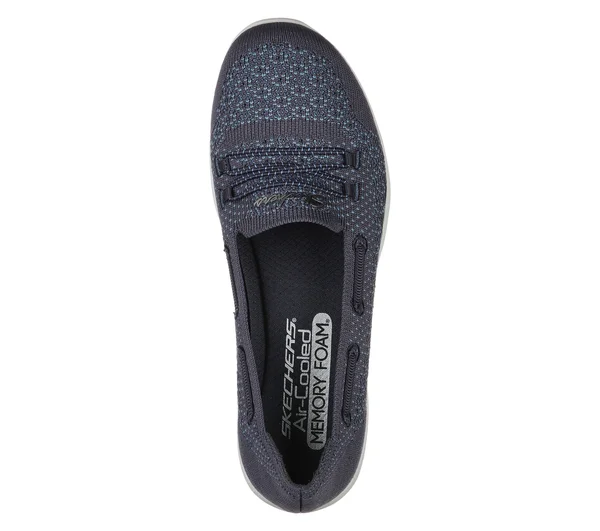 Skechers Women's Newbury St Easily Adored Vegan Slip on Sneaker, Navy