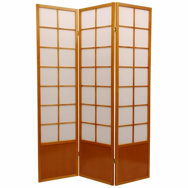 Oriental Furniture 6& Tall Zen Shoji Room Divider - Honey - 6 Panels