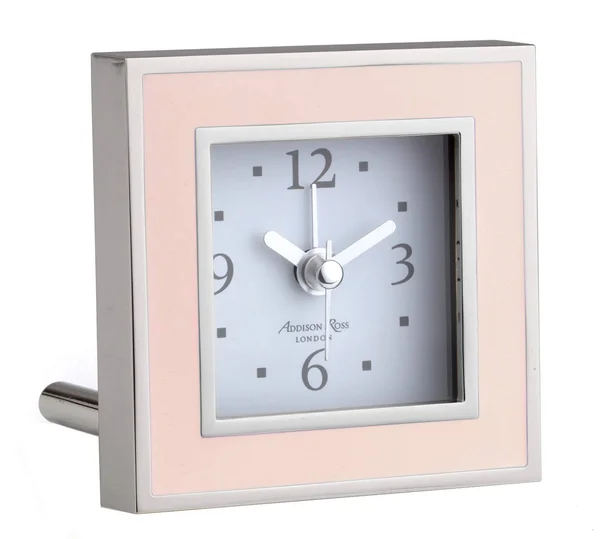 Addison Ross Pink Enamel Alarm Clock - 8cm x 8cm x 5.5cm