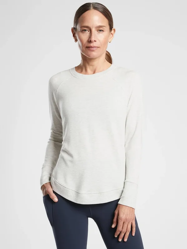 Athleta Women's Mindset Sweatshirt Fog Grey Heather Plus Size 3X